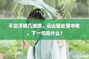 不定浮踪几浪游，云山随处望中收。下一句是什么？
