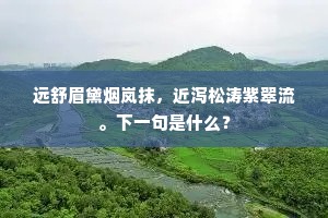 远舒眉黛烟岚抹，近泻松涛紫翠流。下一句是什么？