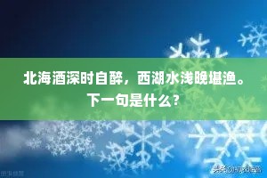 北海酒深时自醉，西湖水浅晚堪渔。下一句是什么？