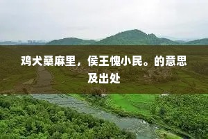 鸡犬桑麻里，侯王愧小民。的意思及出处
