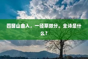 四窗山曲入，一径草微分。全诗是什么？