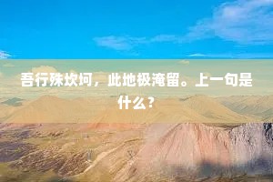 吾行殊坎坷，此地极淹留。上一句是什么？