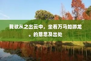 我欲从之出云中，坐看万马如游龙。的意思及出处