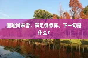 国耻尚未雪，骥足俄惊奔。下一句是什么？