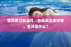 澄潭雨过秋涵月，古桧风生夜对琴。全诗是什么？