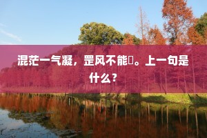 混茫一气凝，罡风不能飏。上一句是什么？