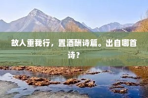 故人重我行，置酒酬诗篇。出自哪首诗？