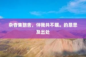杂杳集旅舍，伴我共不眠。的意思及出处