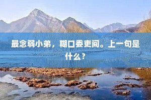 最念弱小弟，糊口委吏间。上一句是什么？