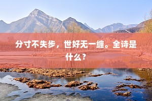 分寸不失步，世好无一缠。全诗是什么？