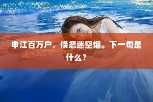 申江百万户，倏忽迷空烟。下一句是什么？