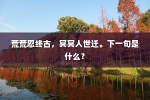 荒荒忍终古，冥冥人世迁。下一句是什么？