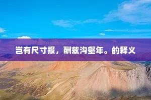 岂有尺寸报，酬兹沟壑年。的释义