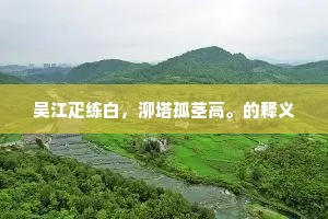 吴江疋练白，泖塔孤茎高。的释义
