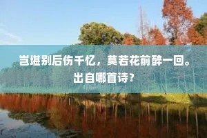 岂堪别后伤千忆，莫若花前醉一回。出自哪首诗？