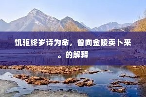 饥驱终岁诗为命，曾向金陵卖卜来。的解释