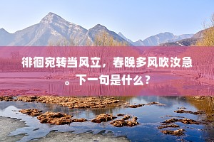 徘徊宛转当风立，春晚多风吹汝急。下一句是什么？