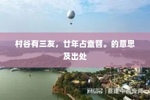 村谷有三友，廿年占盍簪。的意思及出处