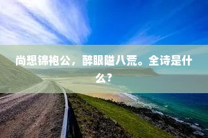 尚想锦袍公，醉眼隘八荒。全诗是什么？