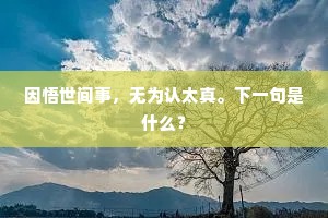 因悟世间事，无为认太真。下一句是什么？