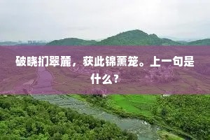破晓扪翠麓，获此锦薰笼。上一句是什么？