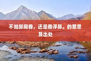 不知鼻闻香，还是香浮鼻。的意思及出处