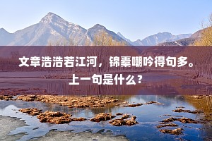文章浩浩若江河，锦橐嘲吟得句多。上一句是什么？
