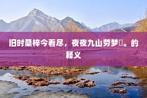 旧时桑梓今看尽，夜夜九山劳梦䰟。的释义