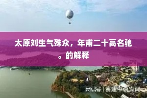 太原刘生气殊众，年甫二十高名驰。的解释