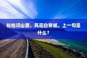 松柏邛山路，风花白帝城。上一句是什么？