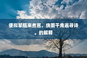 便拟挈瓶来煮茗，绕阑干角遍寻诗。的解释