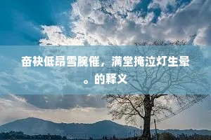奋袂低昂雪腕催，满堂掩泣灯生晕。的释义