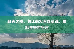 教养之戒，勿让怒火吞噬灵魂，爱默生警世恒言