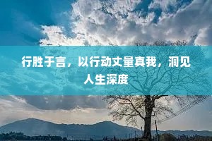 行胜于言，以行动丈量真我，洞见人生深度