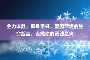 全力以赴，献身美好，爱因斯坦的生命箴言，点燃你的灵魂之火