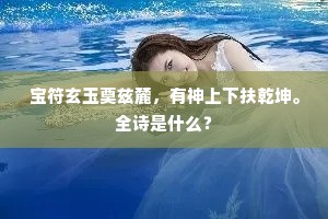 宝符玄玉奠兹麓，有神上下扶乾坤。全诗是什么？