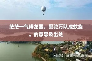 茫茫一气辨龙塞，橐驼万队成蚁旋。的意思及出处