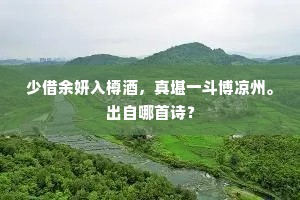 少借余妍入樽酒，真堪一斗博凉州。出自哪首诗？