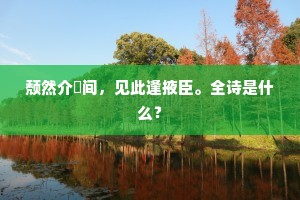 颓然介冑间，见此逢掖臣。全诗是什么？