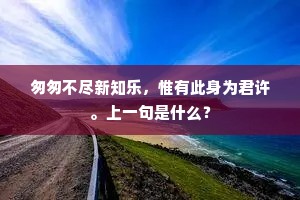 匆匆不尽新知乐，惟有此身为君许。上一句是什么？
