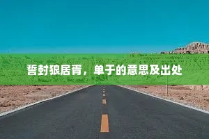 誓封狼居胥，单于的意思及出处