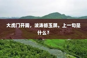 大虎门开阖，波涛撼玉屏。上一句是什么？