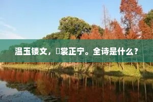 温玉镂文，纁裳正宁。全诗是什么？