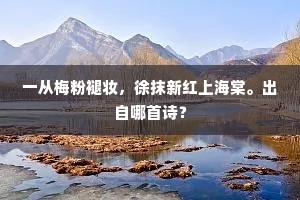 一从梅粉褪妆，徐抹新红上海棠。出自哪首诗？