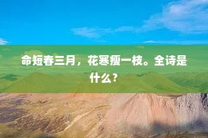 命短春三月,花寒瘦一枝。全诗是什么? 命短春三月,花寒瘦一枝。全诗是什么?