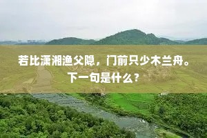 若比潇湘渔父隐，门前只少木兰舟。下一句是什么？