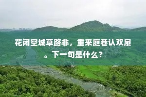 花闭空城草路非，重来庭巷认双扉。下一句是什么？