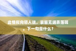 此情拟向邻人说，哀笛无端弄落晖。下一句是什么？