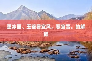 更冰壶、玉鉴暑宜风，寒宜雪。的解释