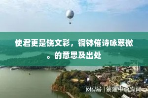 使君更是饶文彩，铜钵催诗咏翠微。的意思及出处